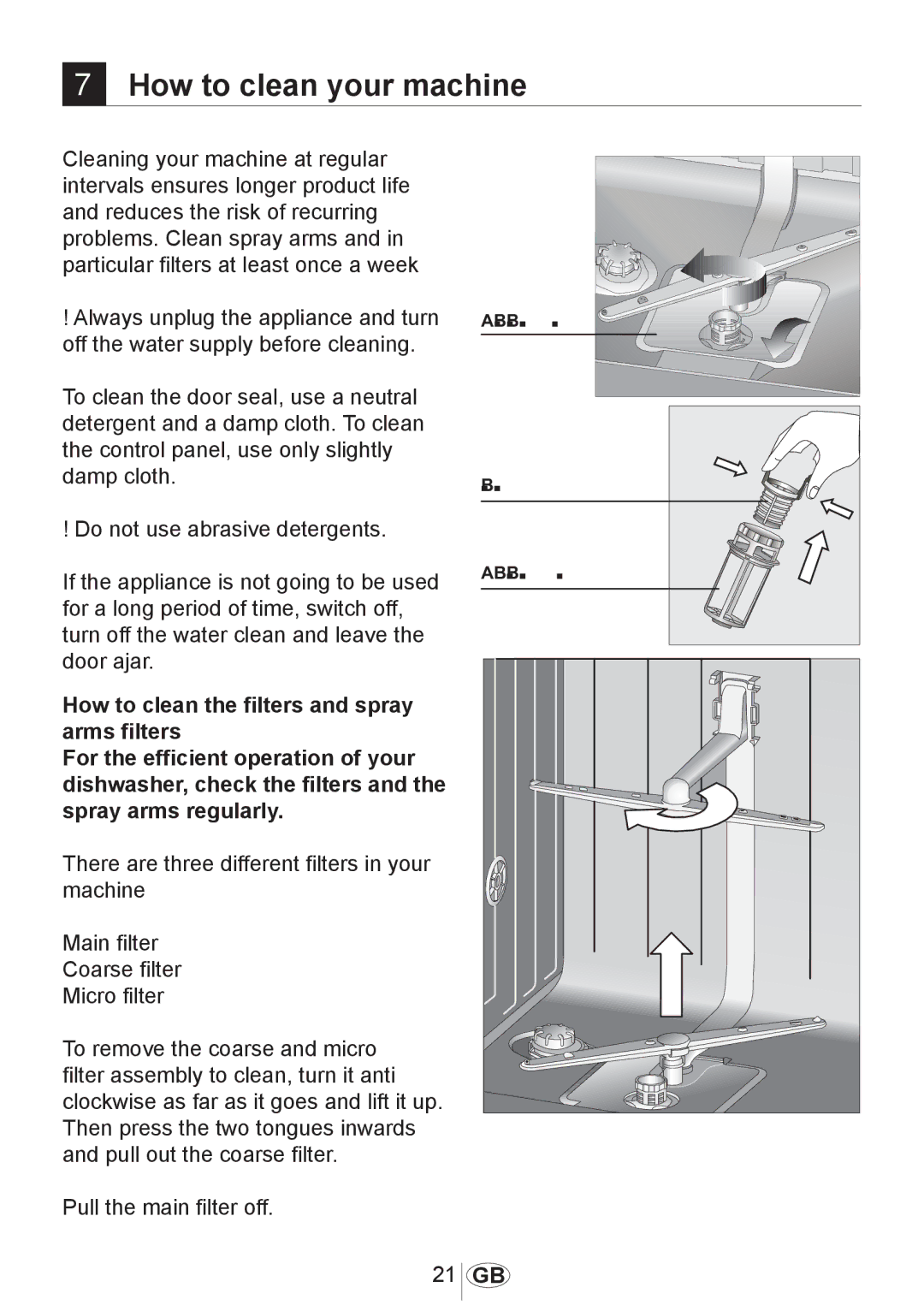 Beko DWD5414 manual How to clean your machine, 21 GB 