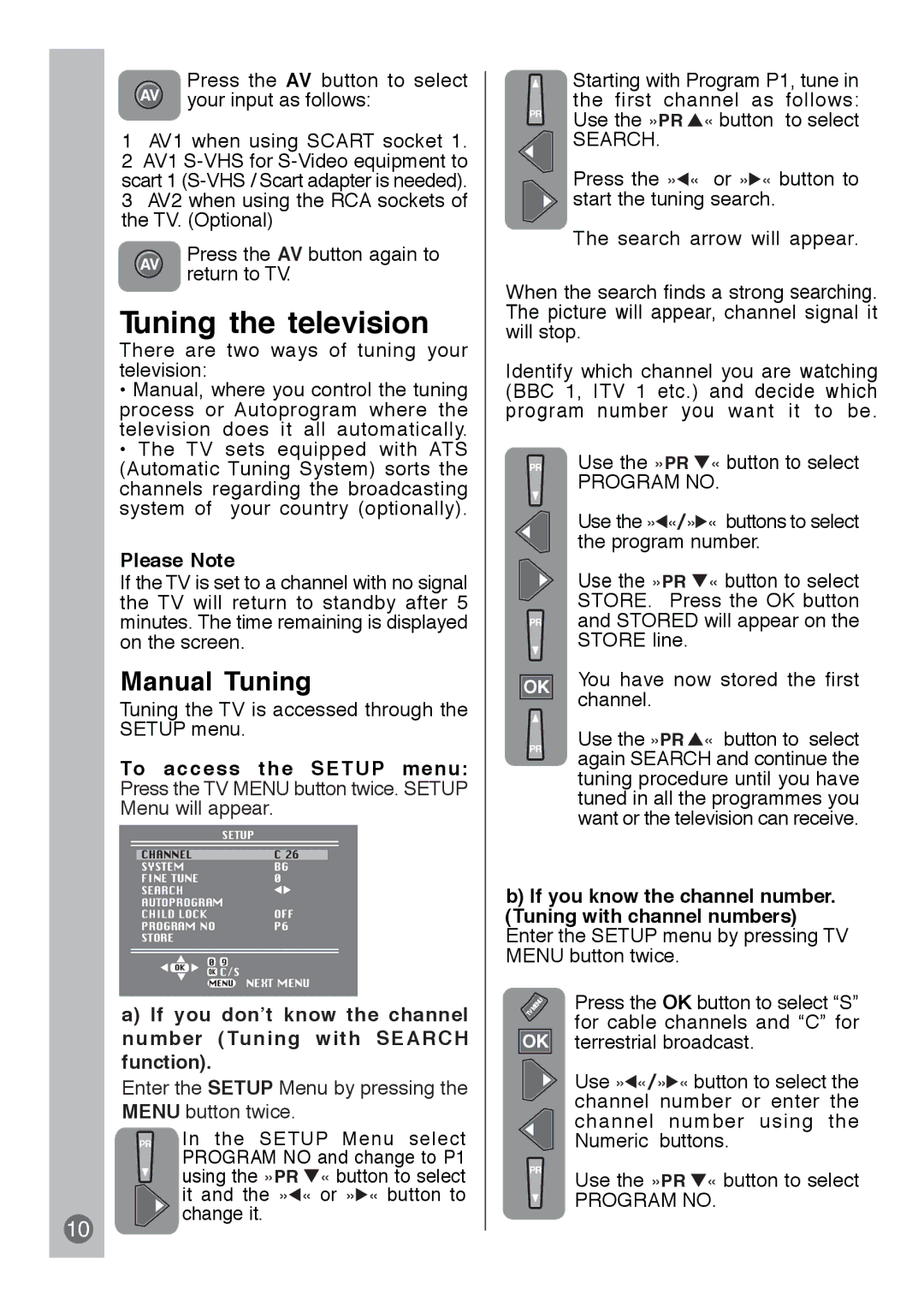 Beko E5 manual Tuning the television, Manual Tuning, Please Note 