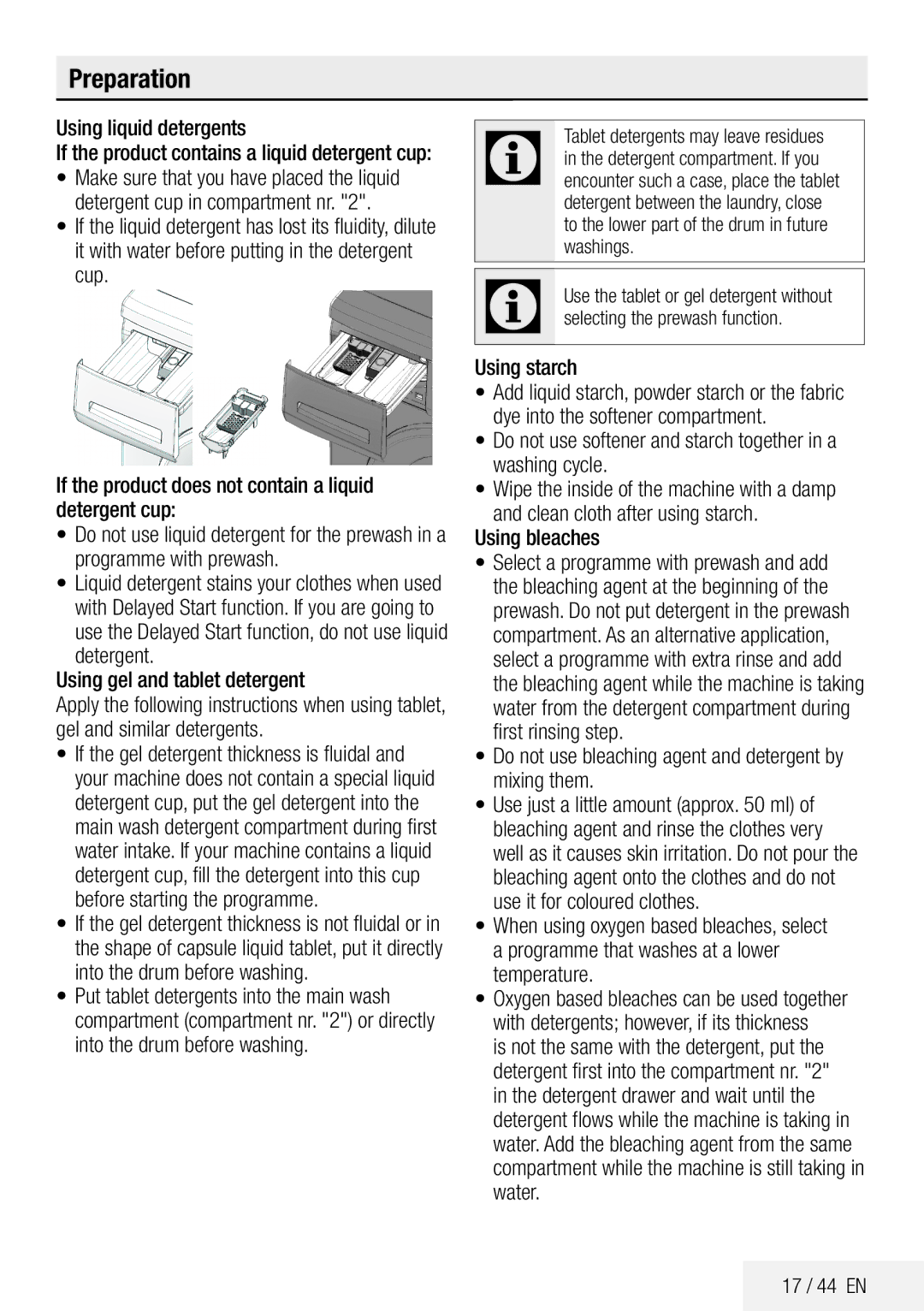 Beko ECO WMB 81445 LW manual Preparation 