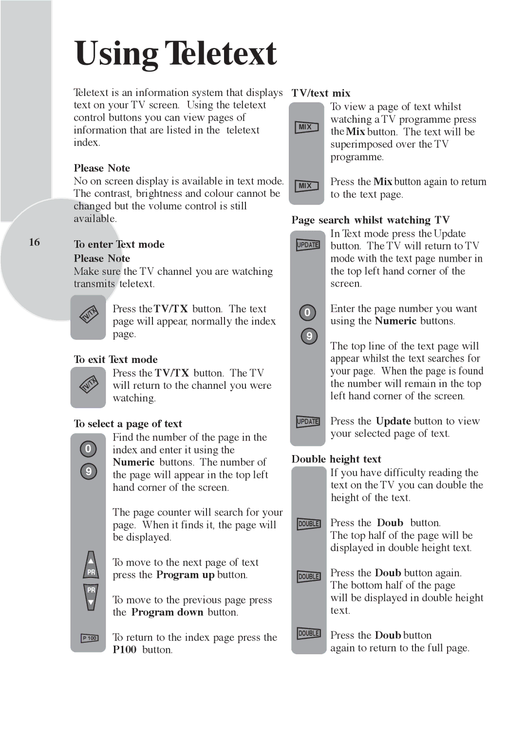 Beko F 972 SIYAH, F 772 GRI technical specifications Using Teletext 