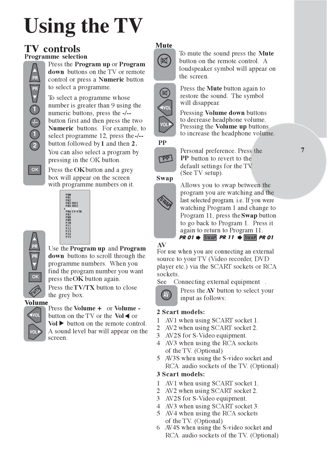 Beko F 772 GRI, F 972 SIYAH technical specifications Using the TV 