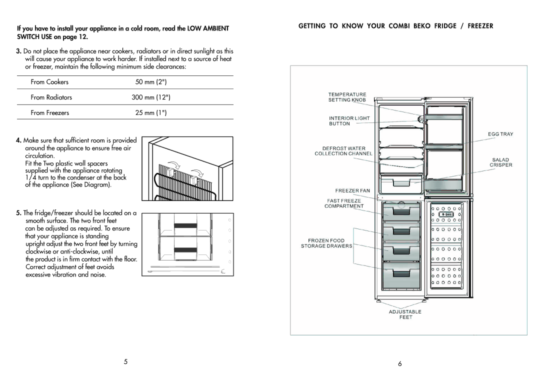 Beko FC 175F manual Getting to Know Your Combi Beko Fridge / Freezer 