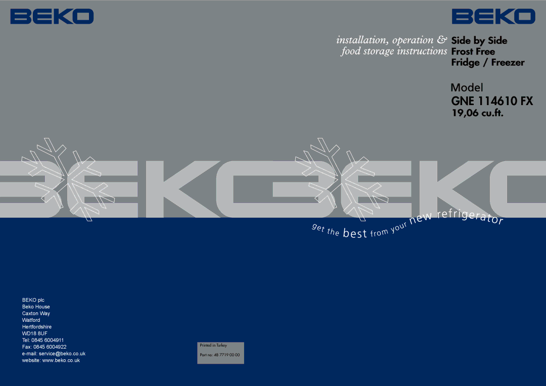 Beko GNE 114610 FX manual 