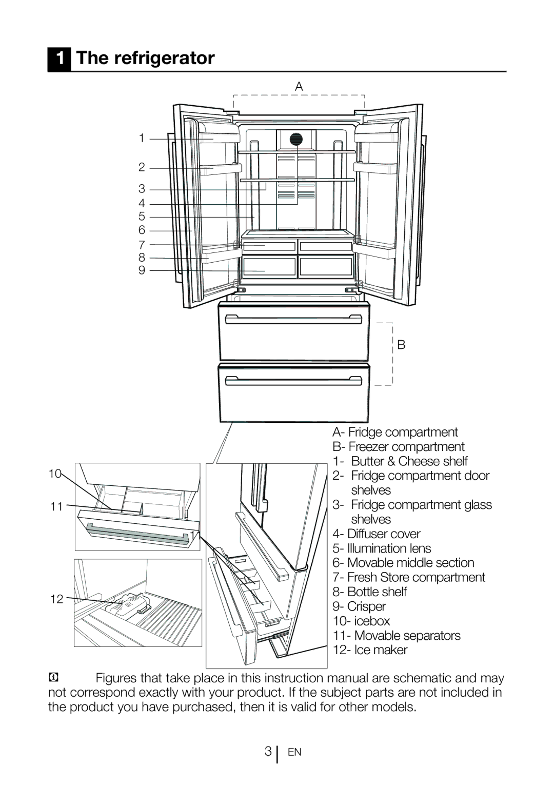 Beko GNE 60520 DX manual Refrigerator 