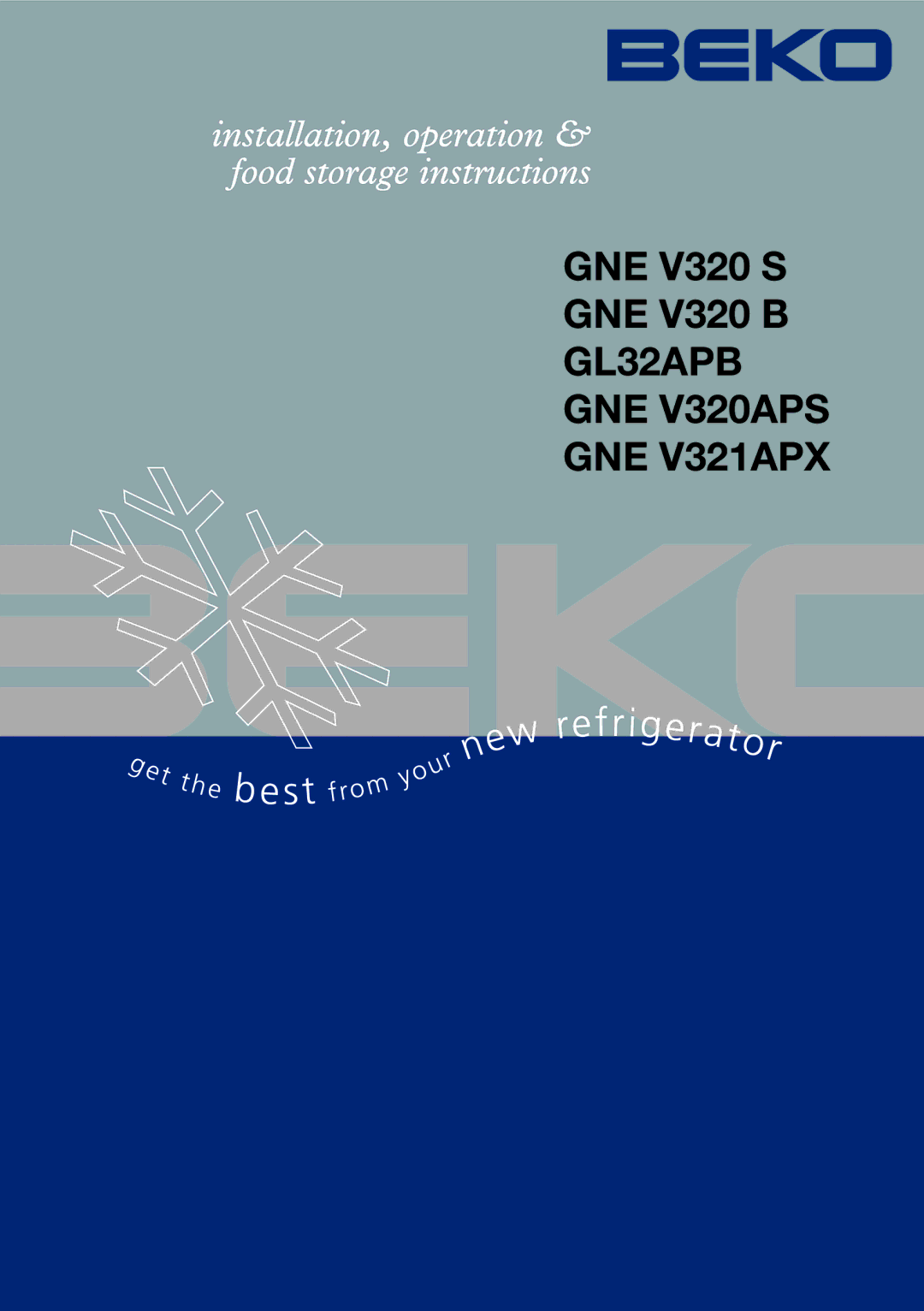 Beko gne v320 s manual GNE V320 S GNE V321APX GL32APB 