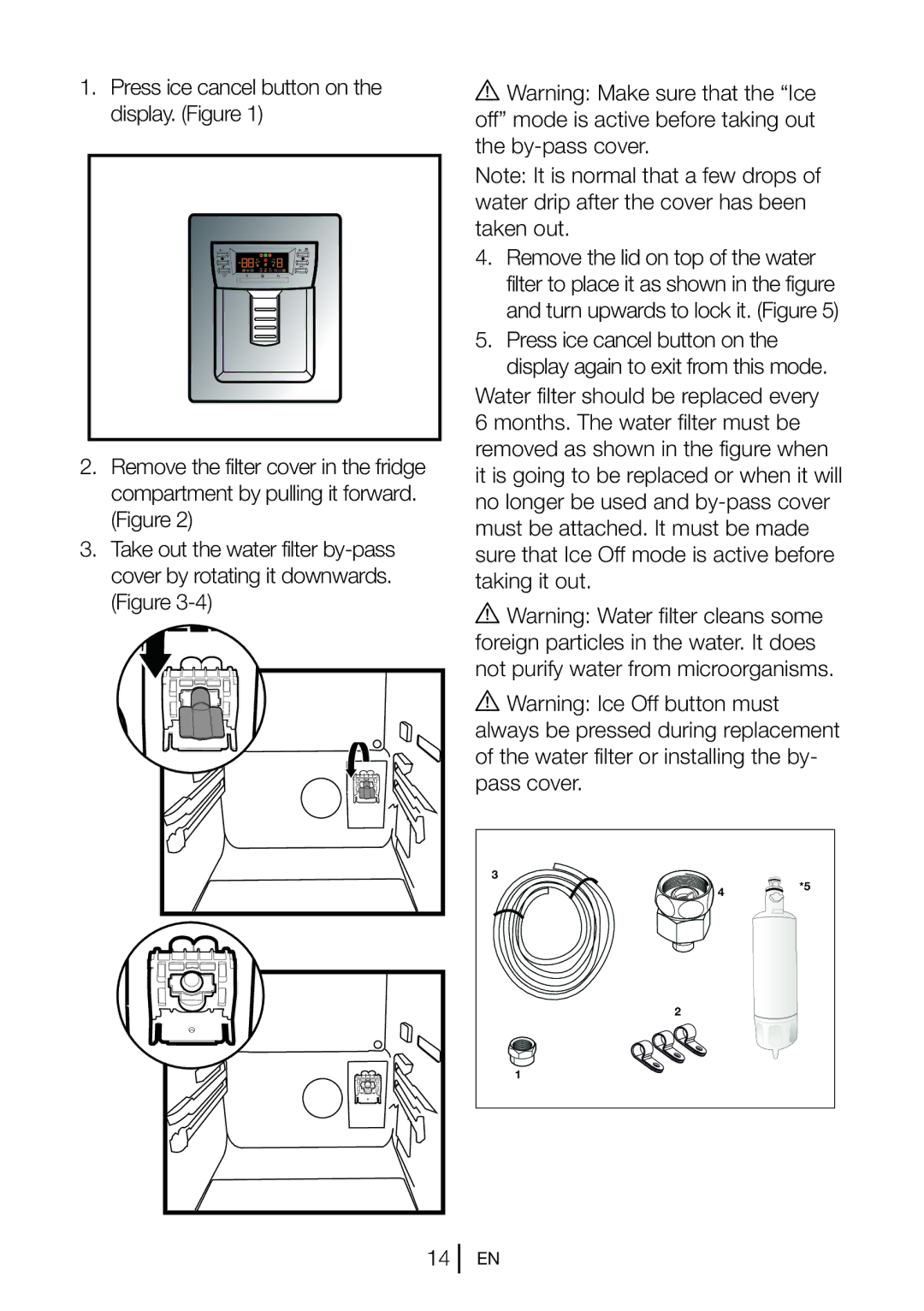 Beko gne v320 s, GNE V321APX, GNE V320APS, GNE V320 B, GL32APB manual Press ice cancel button on the display. Figure 