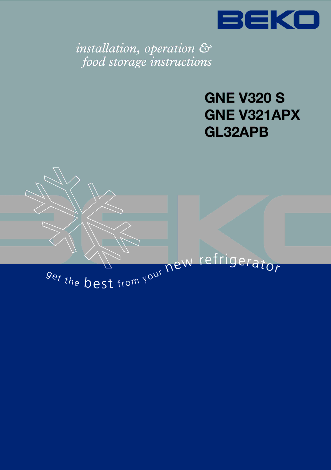 Beko gne v320 s manual GNE V320 S GNE V321APX GL32APB 