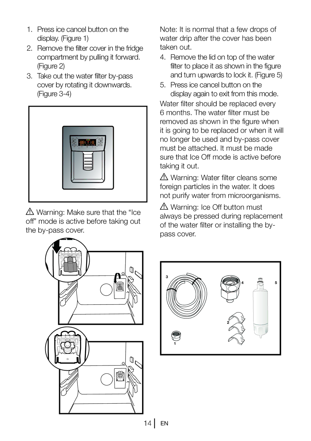 Beko GNE V322 X manual Press ice cancel button on the display. Figure 