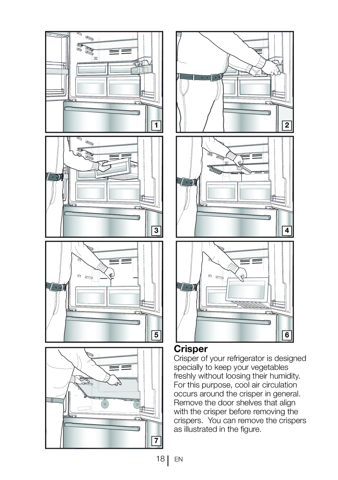 Beko GNE60020X manual Crisper 