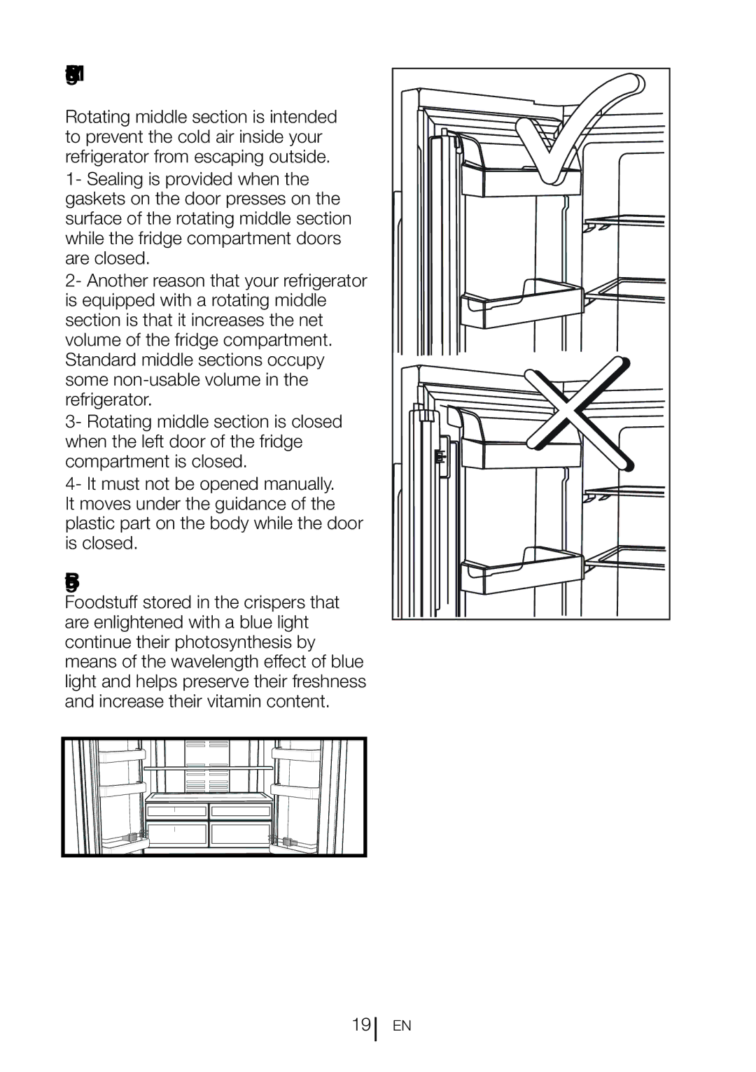 Beko GNE60020X manual Rotating Middle Section, Blue light 