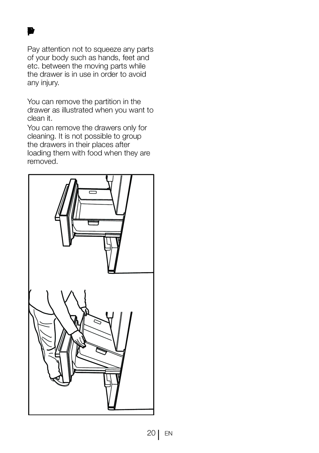 Beko GNE60020X manual Telescopic Drawer 