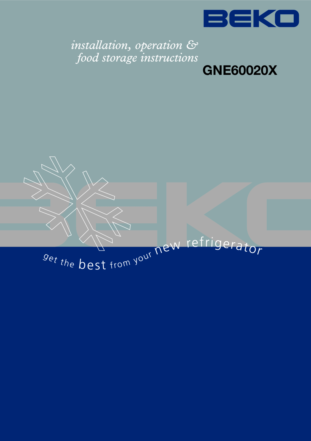 Beko GNE60020X manual 
