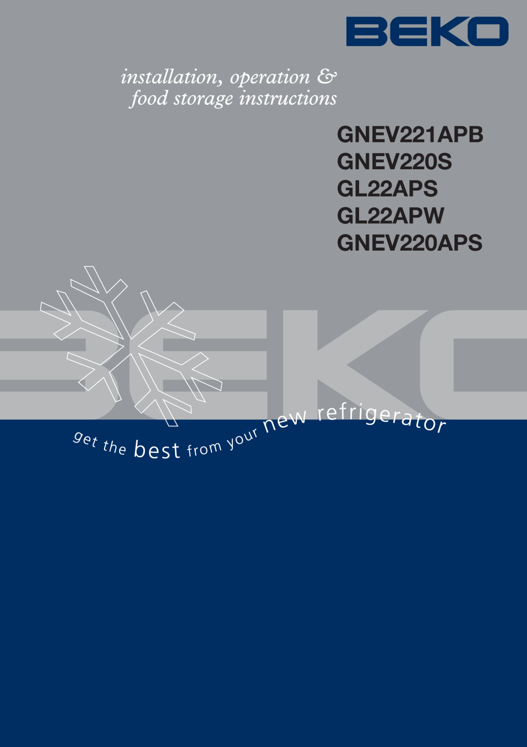 Beko GNEV220S manual 