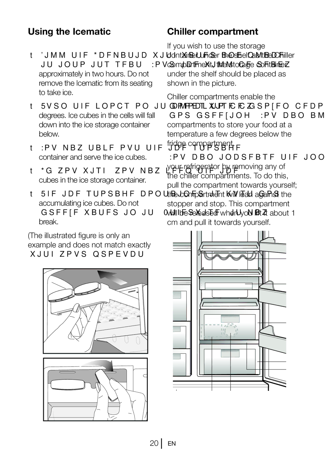 Beko GNEV220S manual Using the Icematic, Chiller compartment 