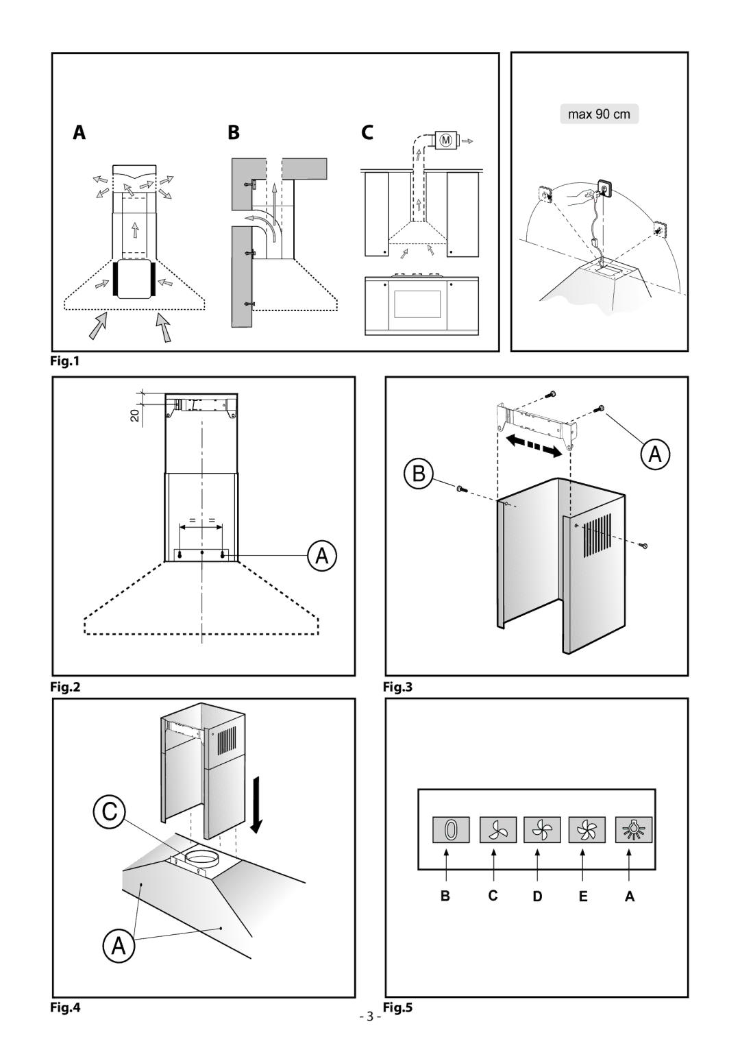 Beko HB60PX manual Max 90 cm 