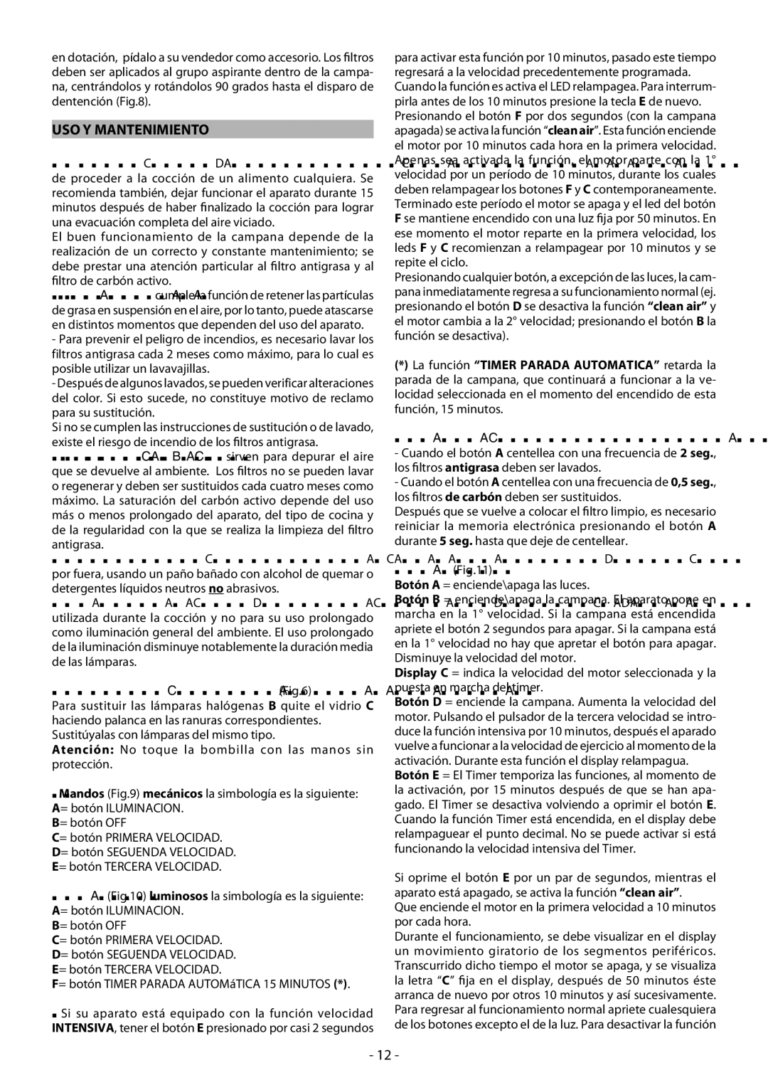 Beko HBG70X USO Y Mantenimiento, Sustitución de las lámparas halógenas, = botón Timer Parada AUTOMáTICA 15 Minutos, Mandos 