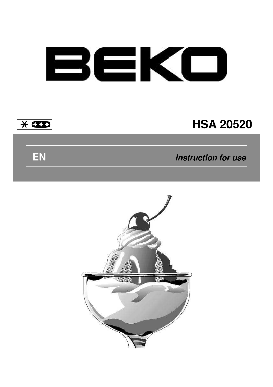 Beko HSA 20520 manual Hsa 