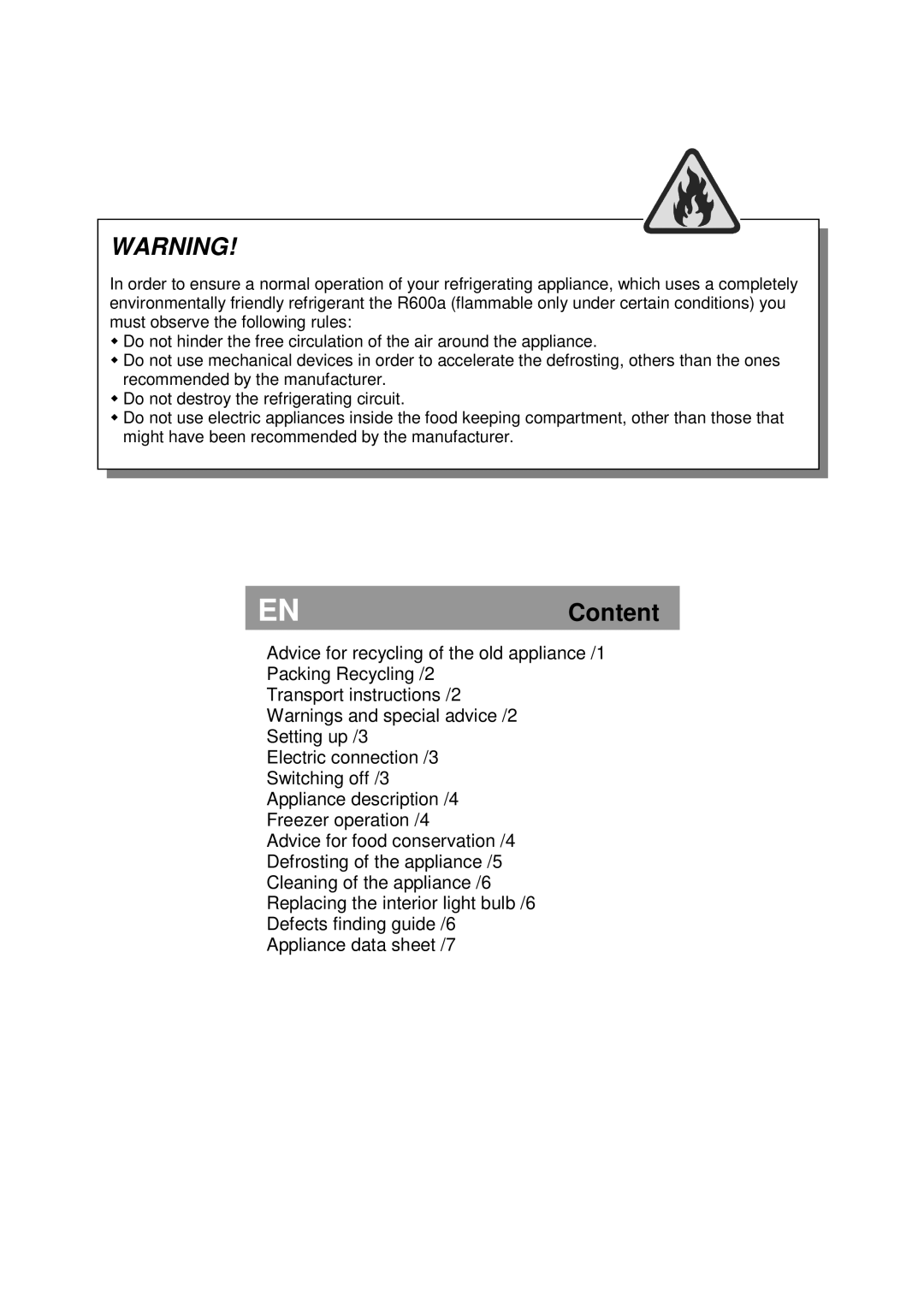 Beko HSA 20520 manual Content 