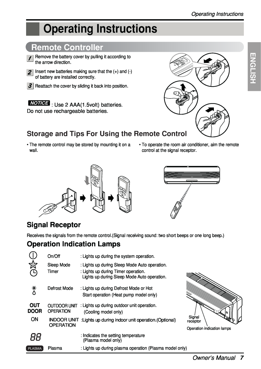 Beko LG-BKE 6700 D, LG-BKE 6800 D Operating Instructions, Remote Controller, Storage and Tips For Using the Remote Control 