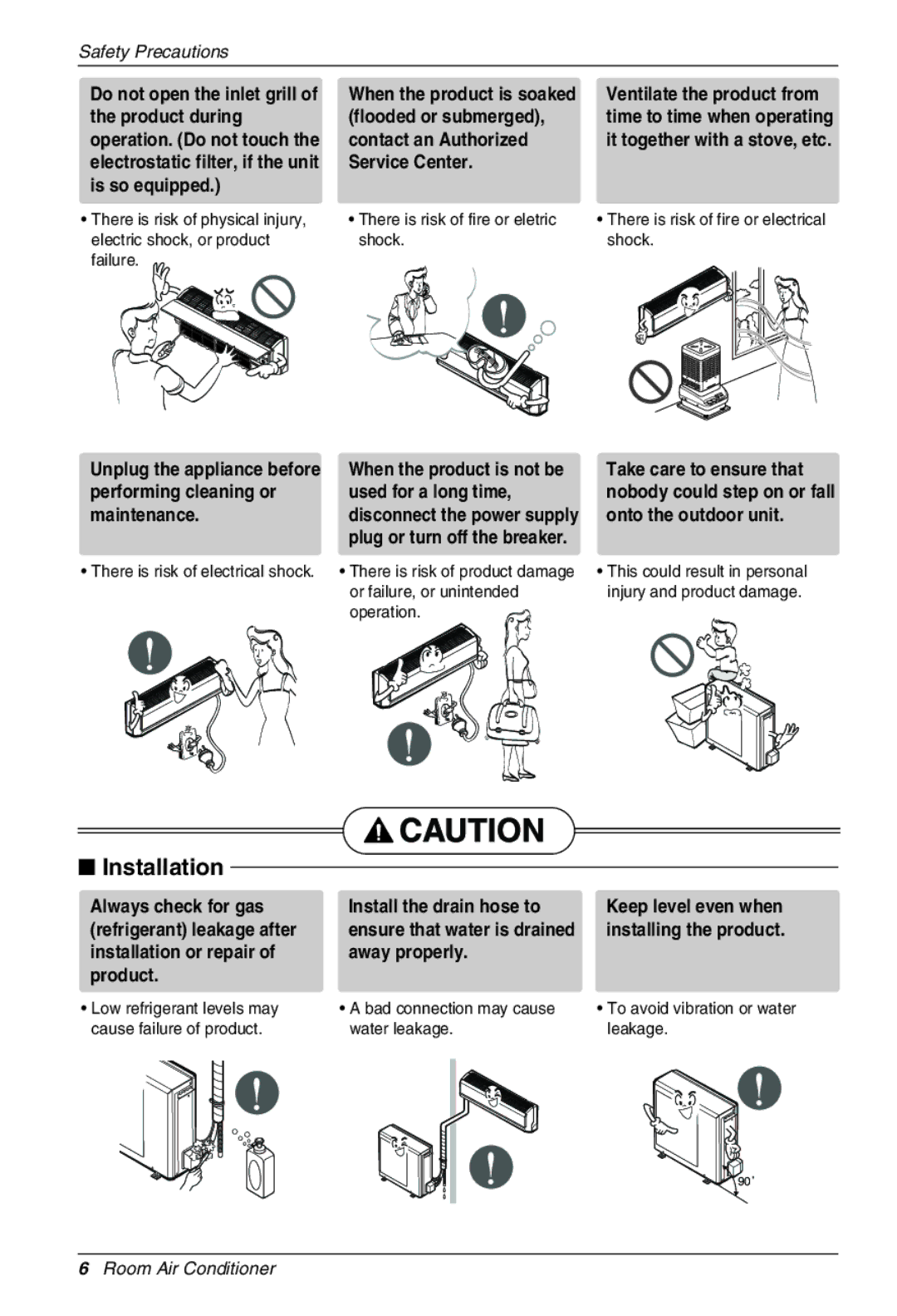 Beko LG-BKE 7500 D, LG-BKE 7600 D, LG-BKE7650 D, LG-BKE 7700 D, LG-BKE 7800 D Flooded or submerged, Contact an Authorized 