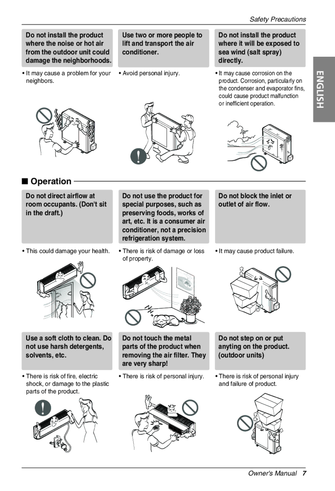 Beko LG-BKE 7500 D, LG-BKE 7600 D, LG-BKE7650 D, LG-BKE 7700 D, LG-BKE 7800 D Do not install the product, Solvents, etc 