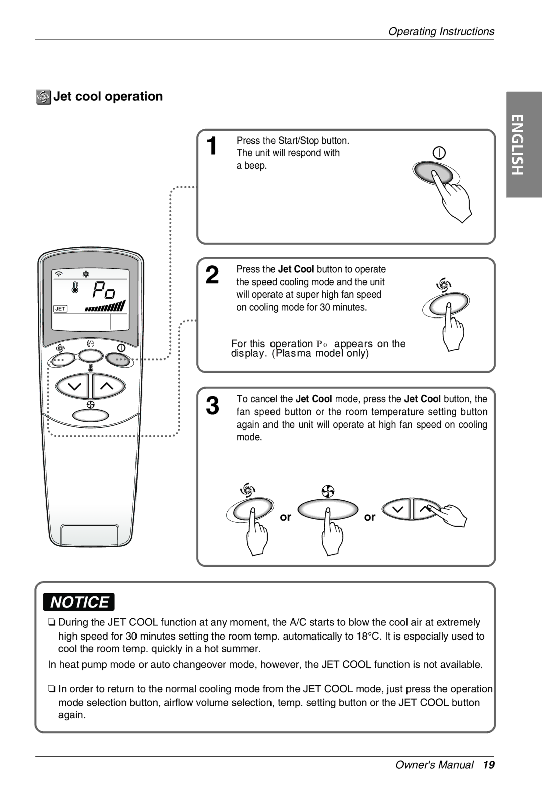 Beko LG-BKE7650 D, LG-BKE7700 D, LG-BKE 7800 D owner manual Jet cool operation, Or or 