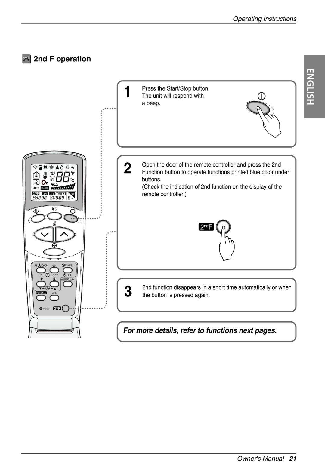 Beko LG-BKE7650 D, LG-BKE7700 D, LG-BKE 7800 D owner manual 2nd F operation 