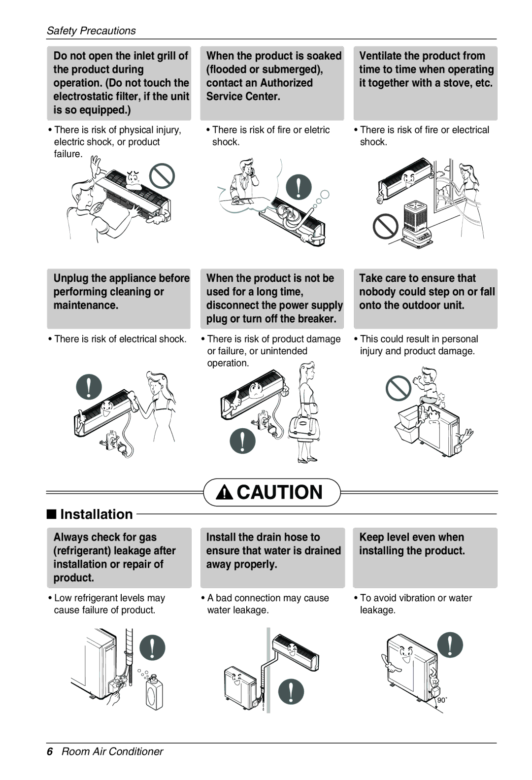 Beko LG-BKE 7800 D owner manual Flooded or submerged, Contact an Authorized, Install the drain hose to, Away properly 