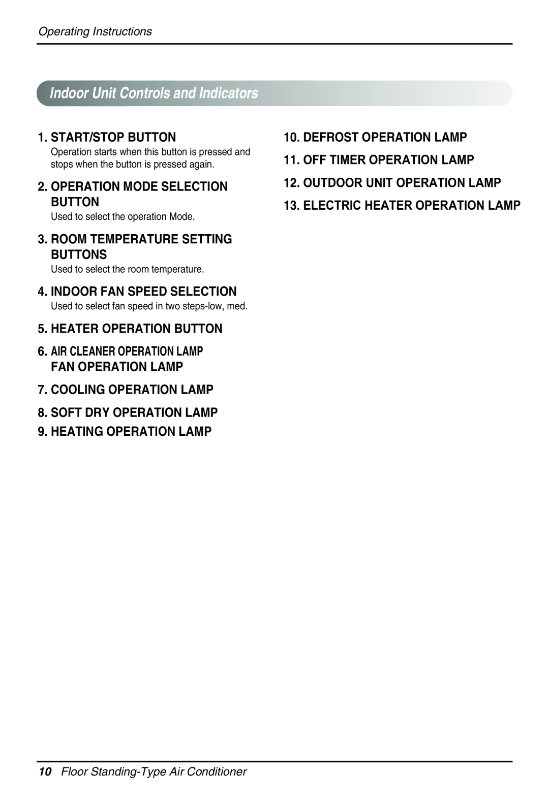 Beko LG-BKE 9300 D owner manual Used to select the operation Mode, Used to select the room temperature 