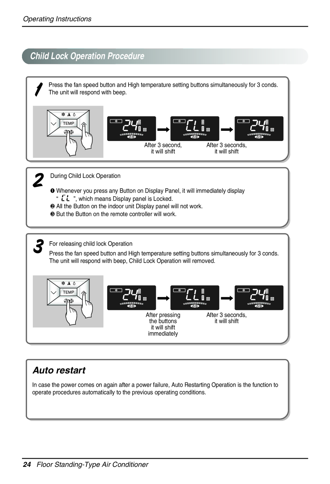 Beko LG-BKE 9300 D owner manual Auto restart 