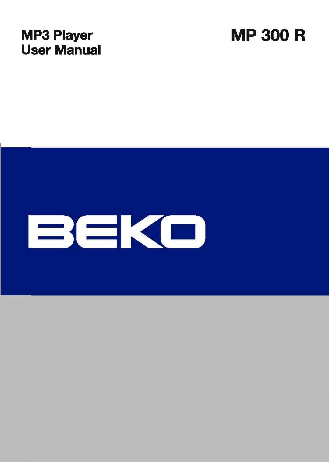 Beko MP 300 R manual 