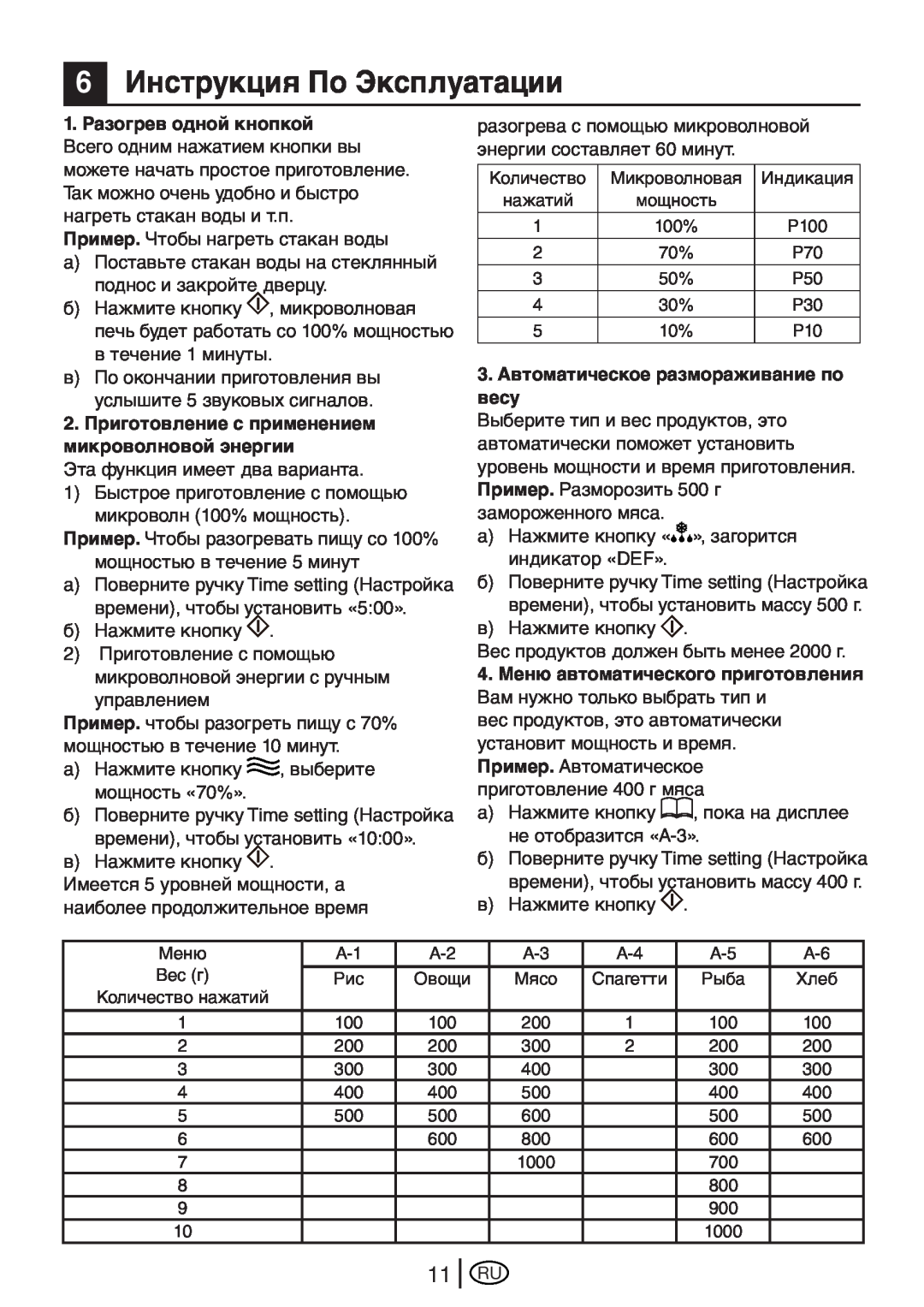 Beko MWB 2510 EX instruction manual 6Инструкция По Эксплуатации 