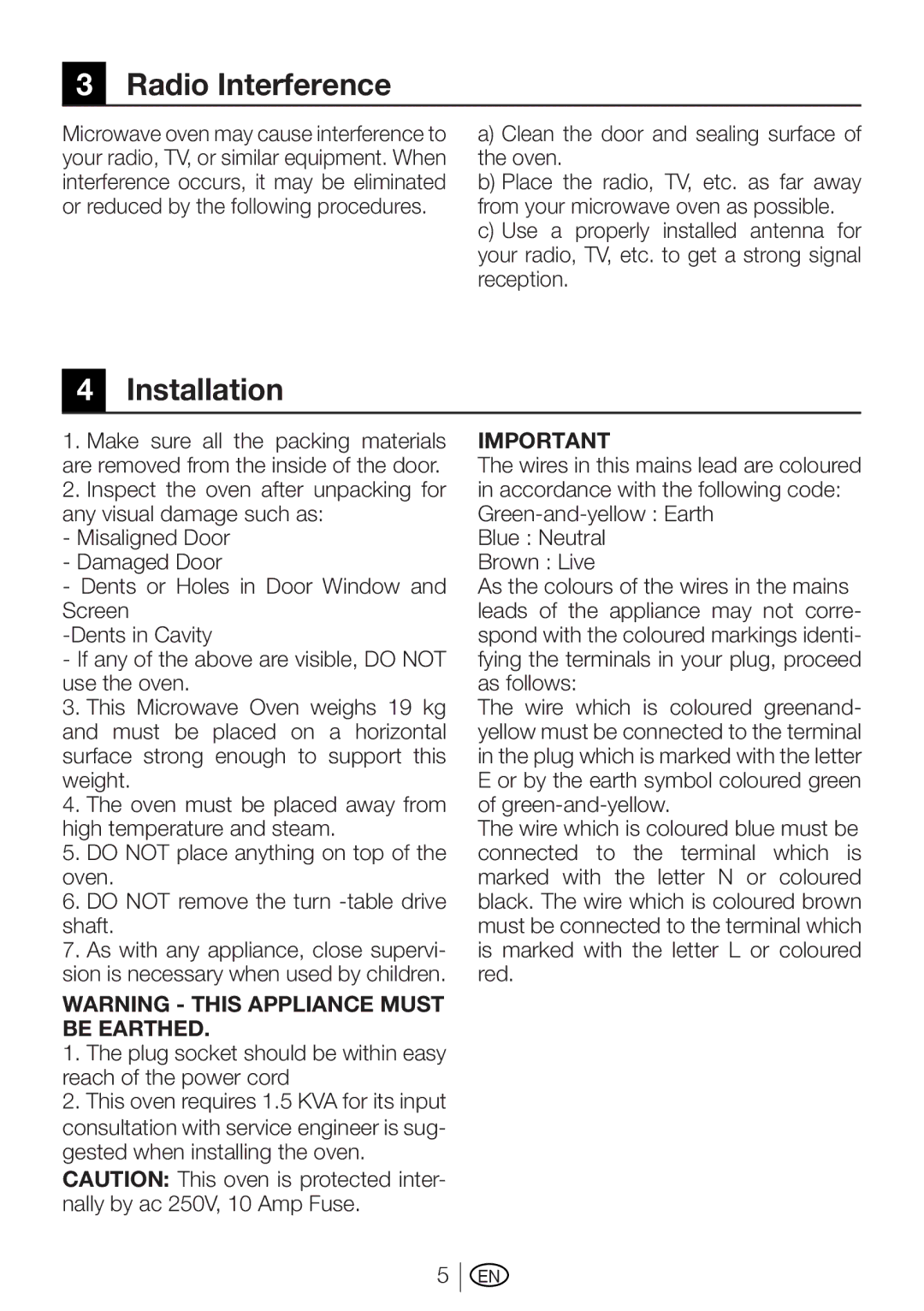 Beko MWB 3010 user manual Radio Interference, Installation 