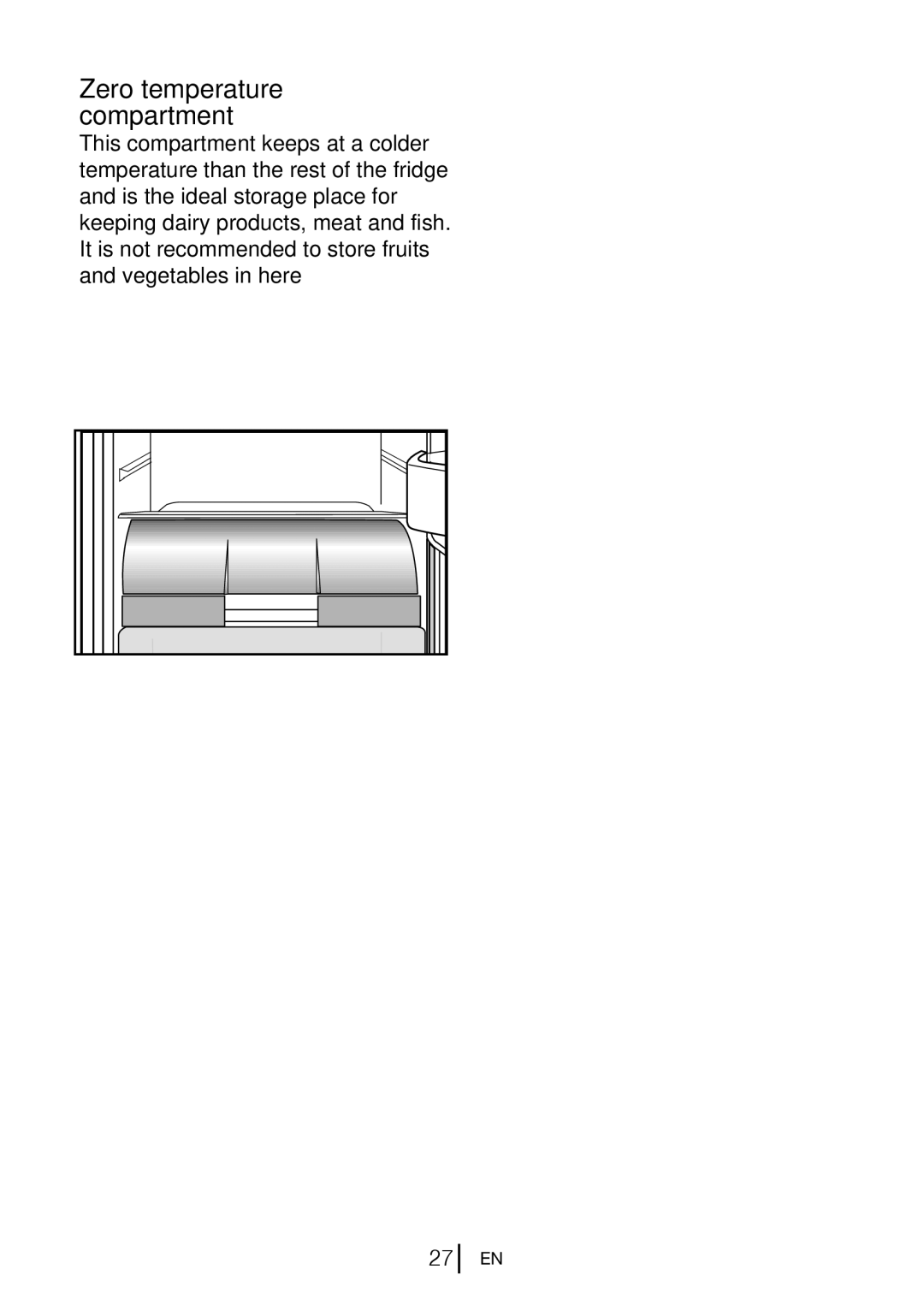 Beko QC55F manual Zero temperature compartment 