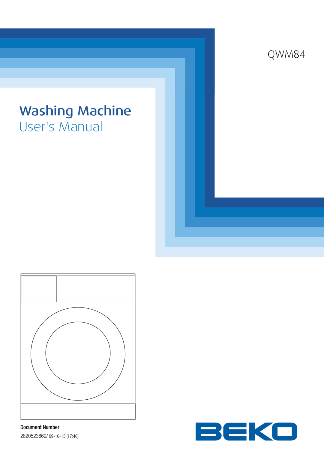 Beko QWM84 user manual Washing Machine 