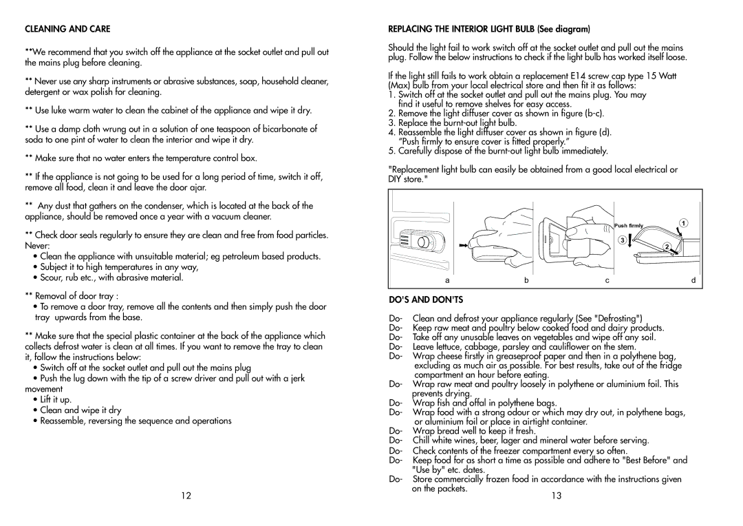 Beko RA610 manual Push firmly 