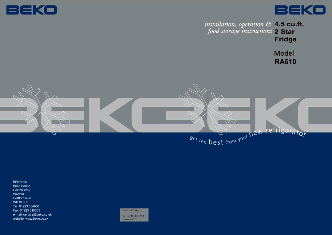 Beko RA610 manual 