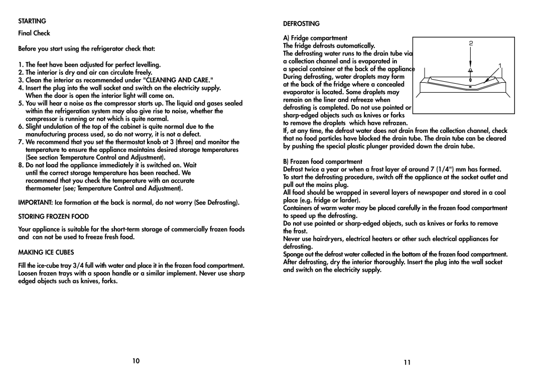 Beko RA610 manual Starting, Making ICE Cubes 