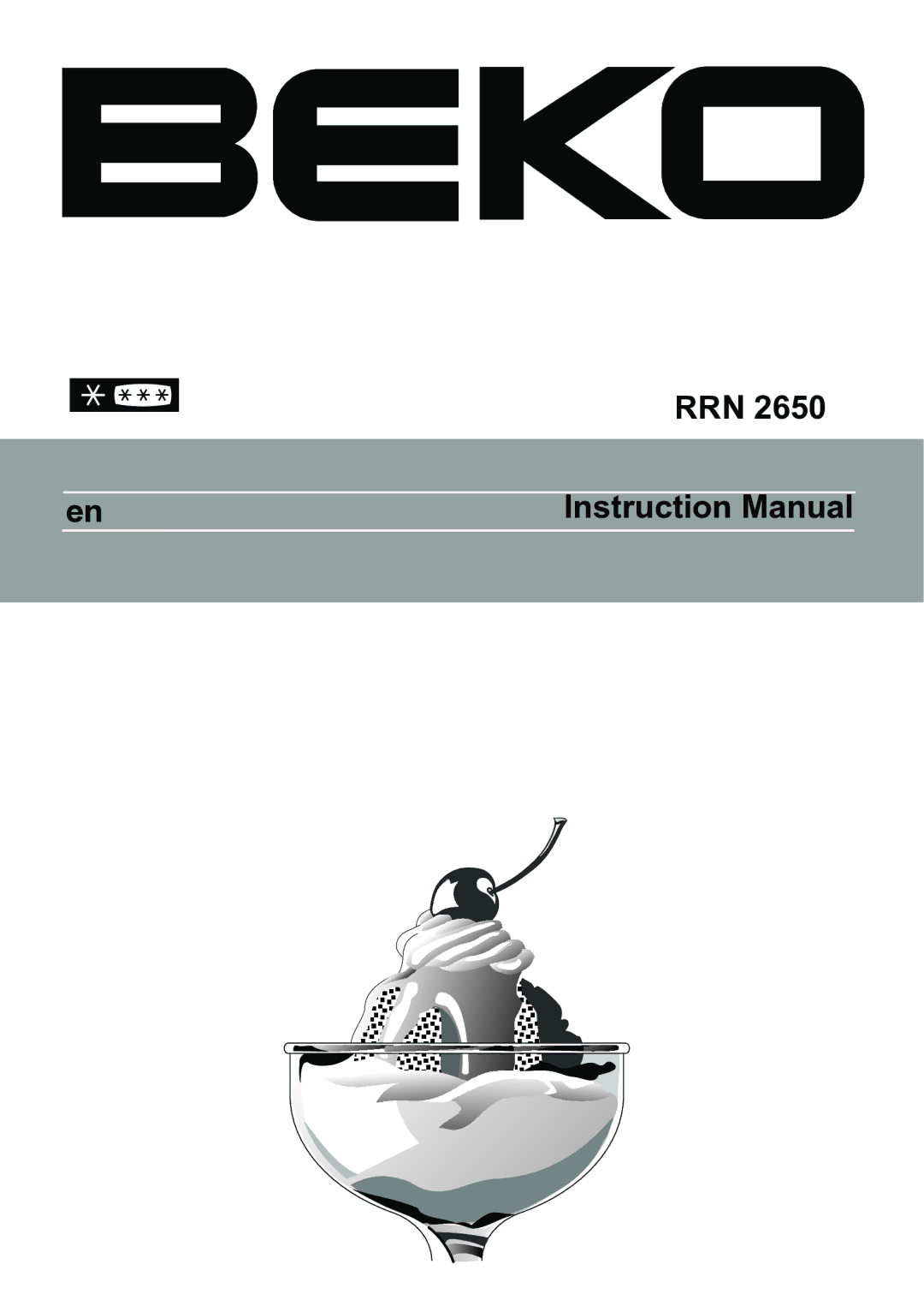 Beko RRN 2650, Refrigerator instruction manual Rrn 