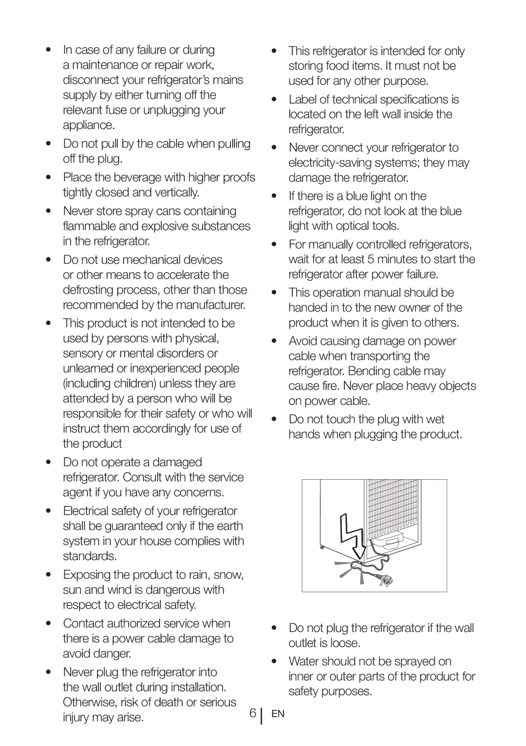 Beko SN 142030 manual Otherwise, risk of death or serious Injury may arise.6 