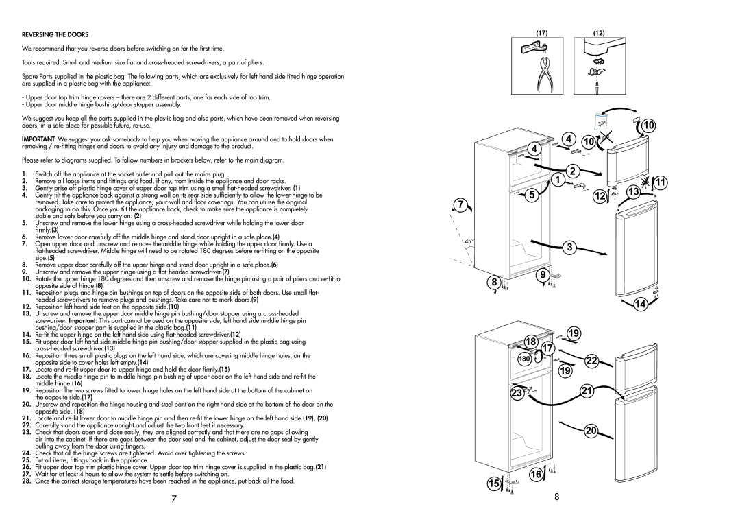 Beko TDA 735 manual 180 