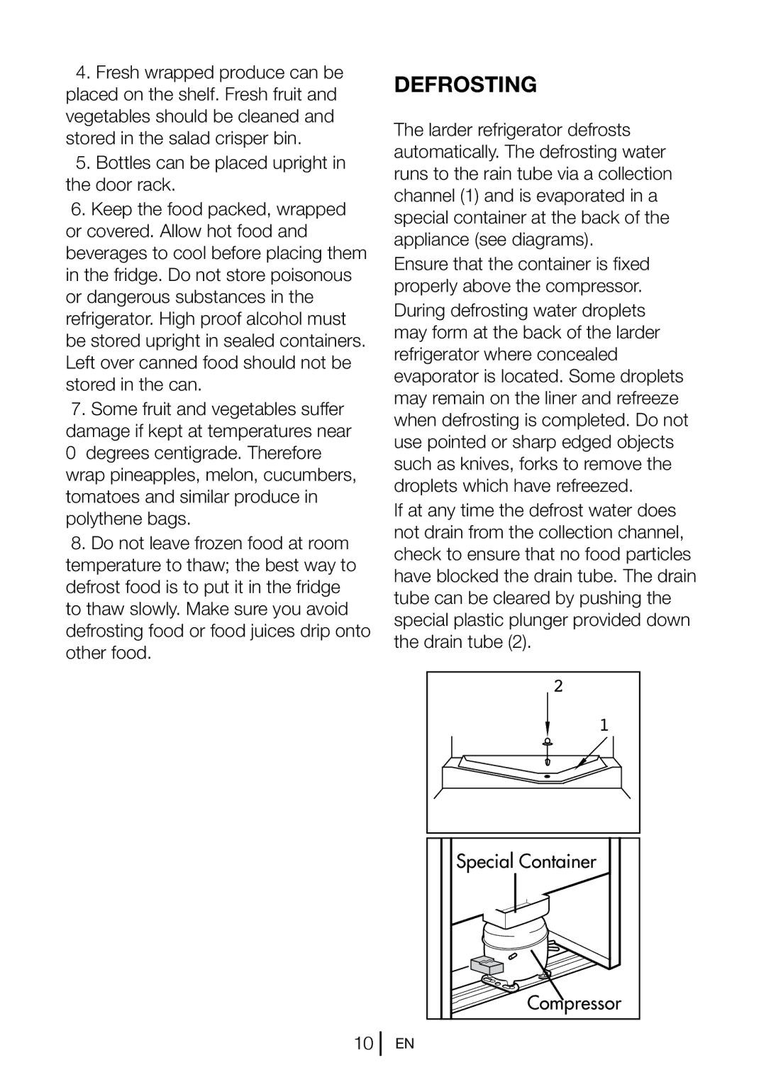 Beko TL 546 APS, TL 546 APW manual Defrosting 