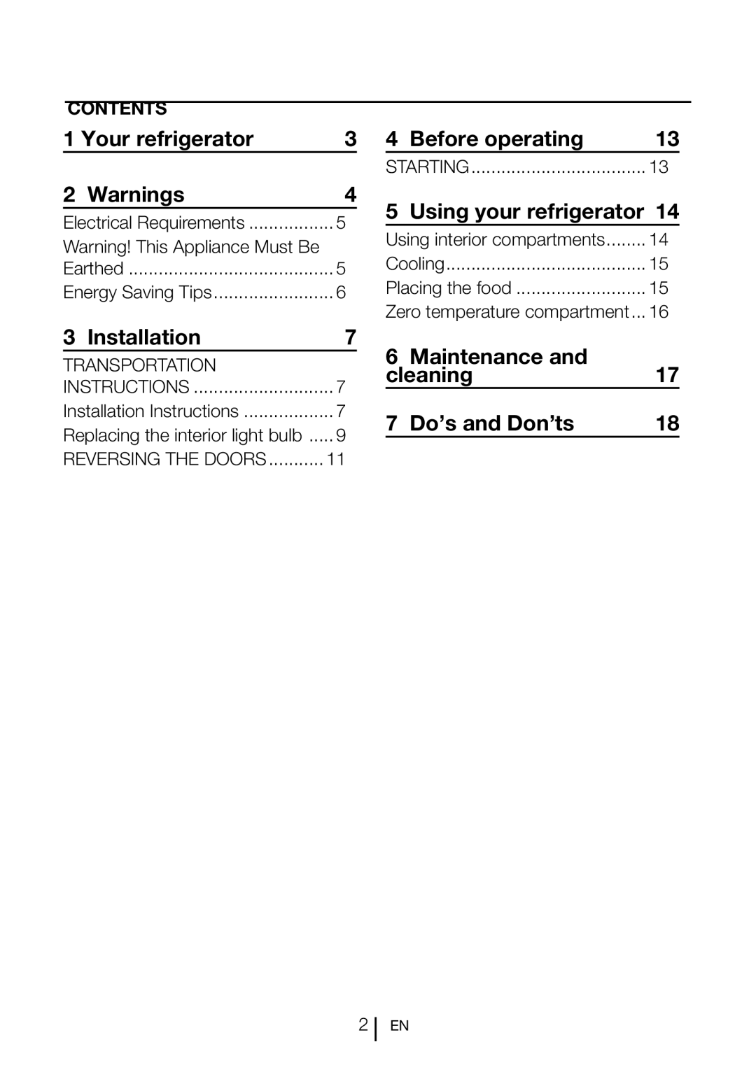 Beko TL 685 APW manual Your refrigerator, Installation, Before operating, Using your refrigerator 