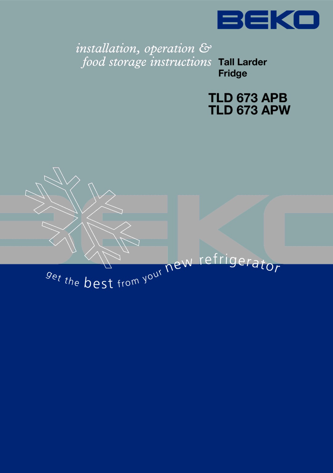 Beko manual TLD 673 APB TLD 673 APW 