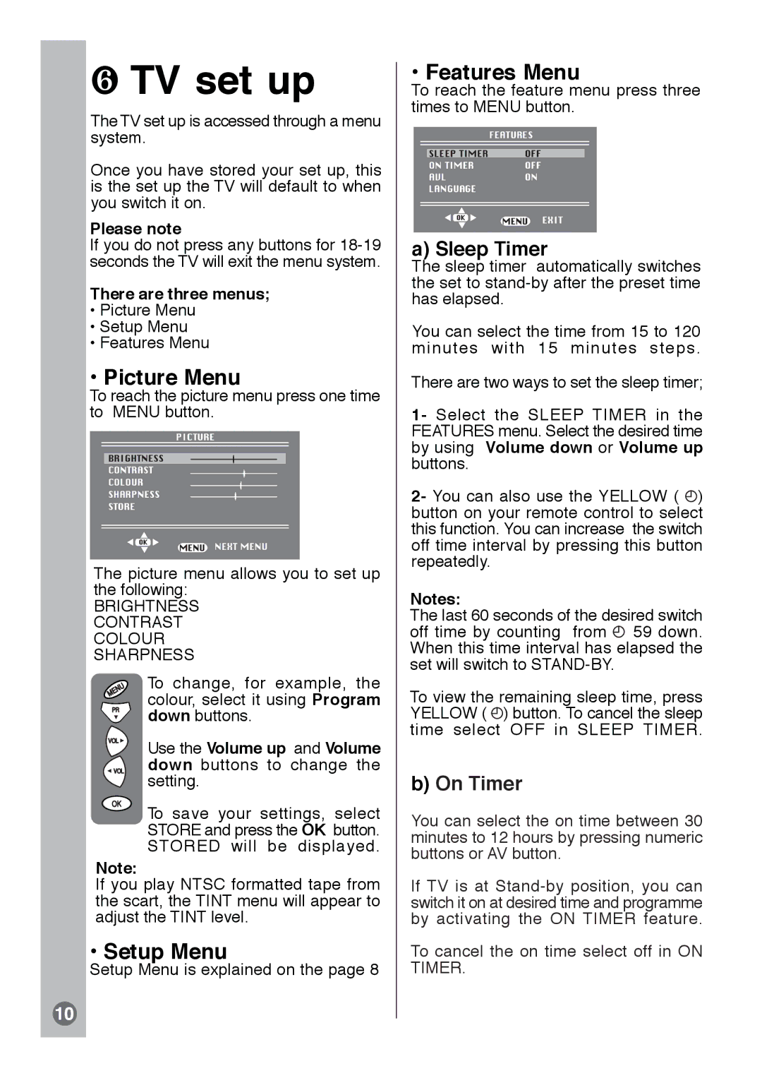 Beko tr7854070200 manual ❻ TV set up, Picture Menu, Setup Menu, Features Menu, There are three menus 