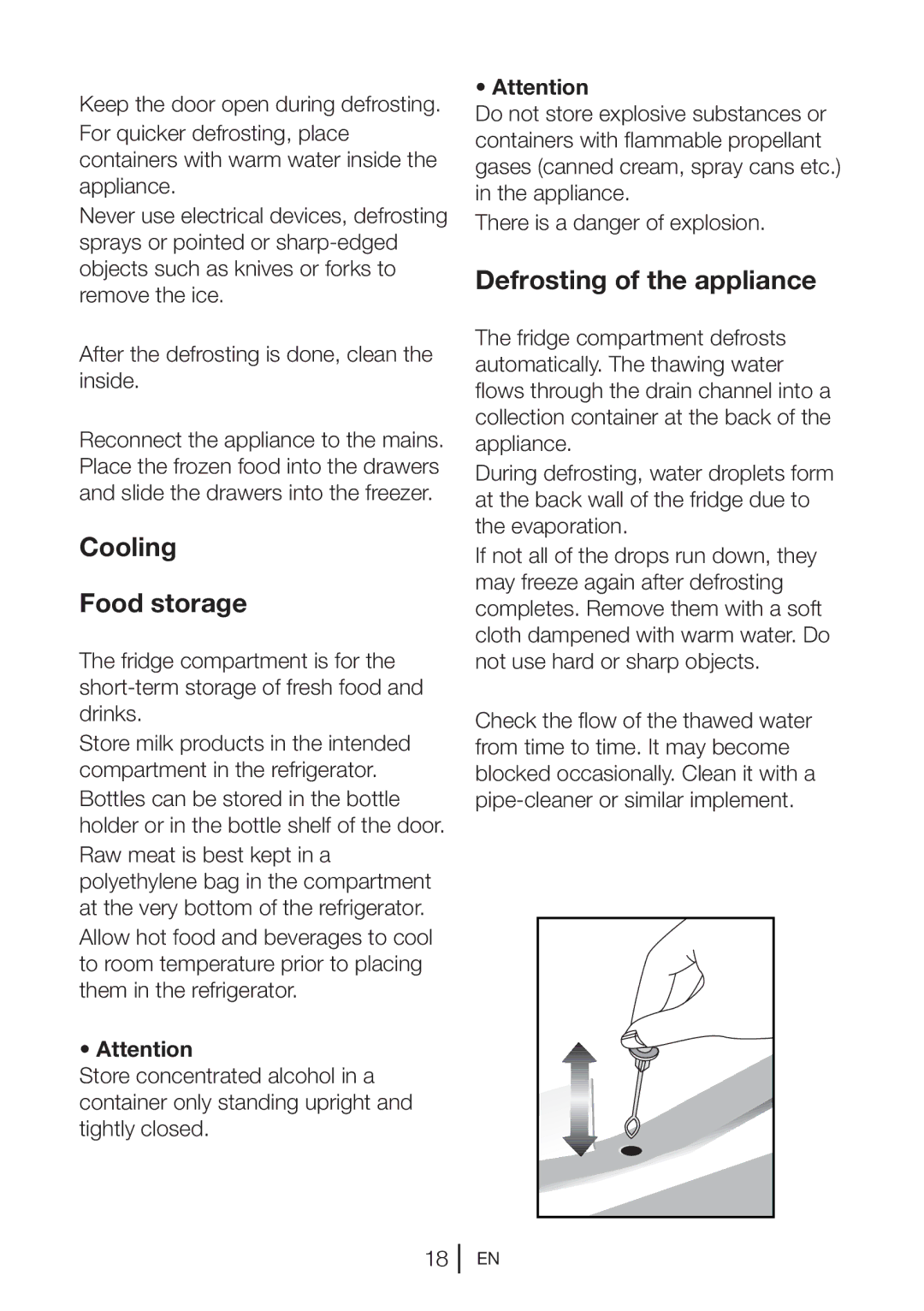 Beko TSE 1283 X manual Cooling Food storage 