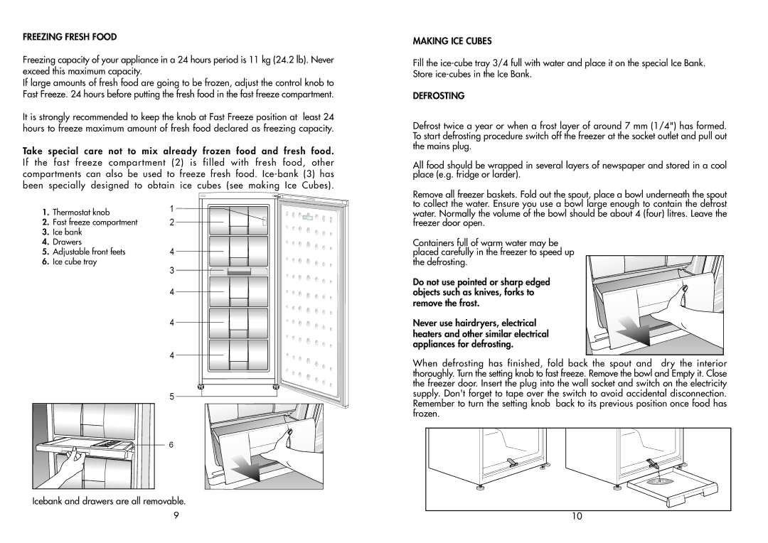 Beko TZDA 503 manual Icebank and drawers are all removable 