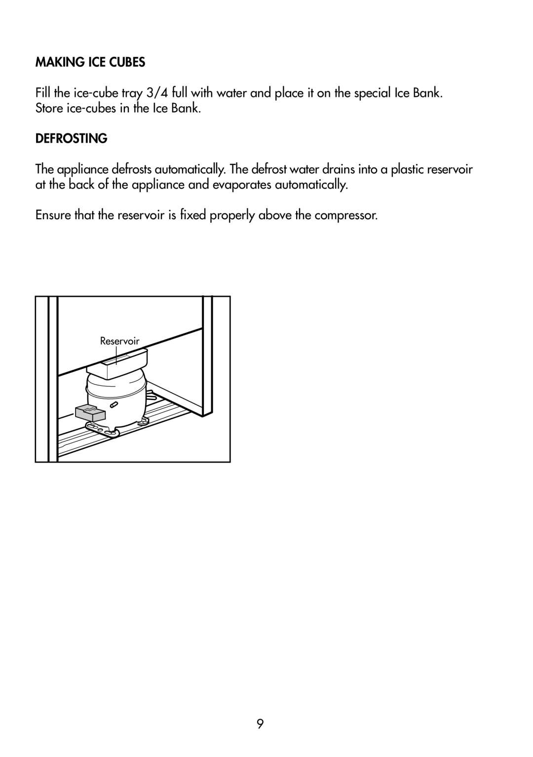 Beko TZDA 504 F manual Reservoir 