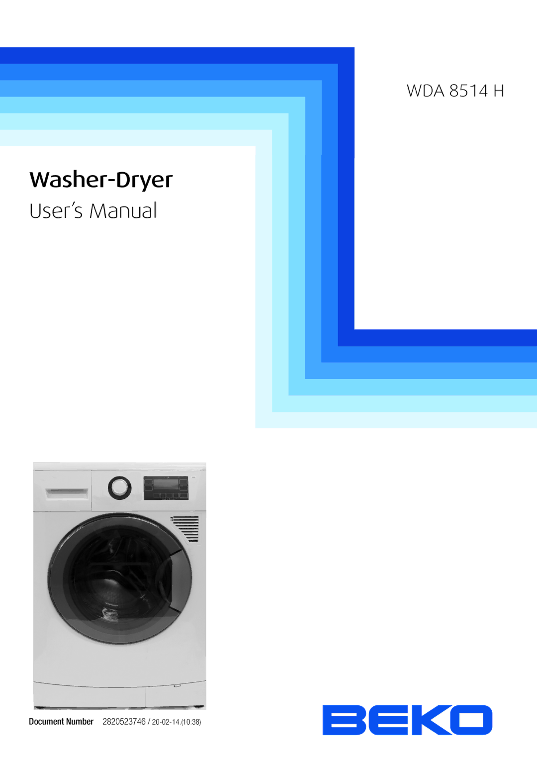 Beko WDA 8514 H user manual Washer-Dryer 