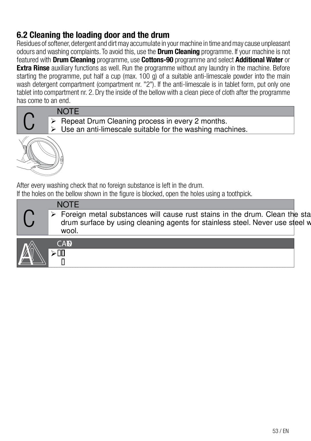 Beko WDA 91440 W user manual User’s Manual 53 / EN 